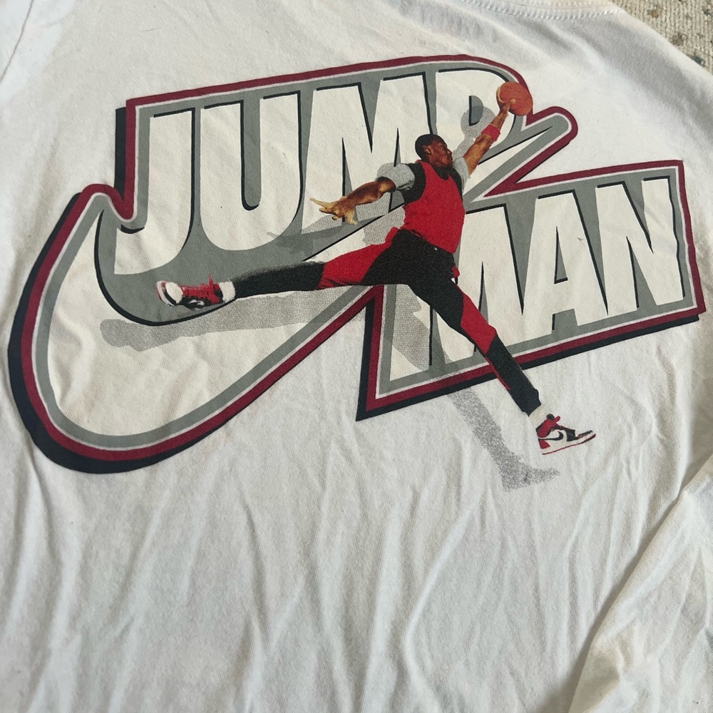 Jordan Jumpman Kids Long Sleeve White Tee - Picture 7 of 7